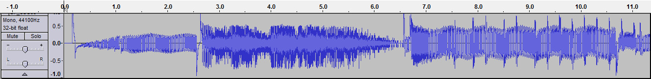 Distorted speech waveform